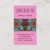 Deco Fandango in Turquoise en Pink Visitekaartje (Achterkant)