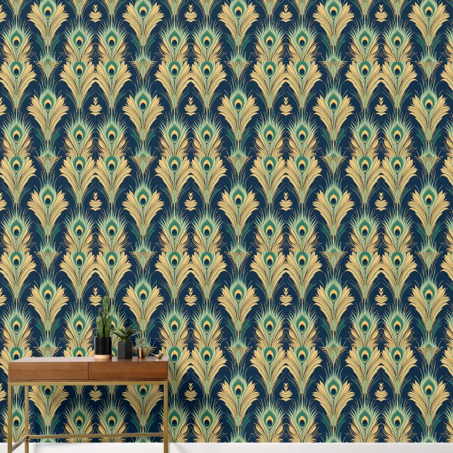  Deco Feathers Wallpaper – Elegante jaren 1920 Behang (Hal)