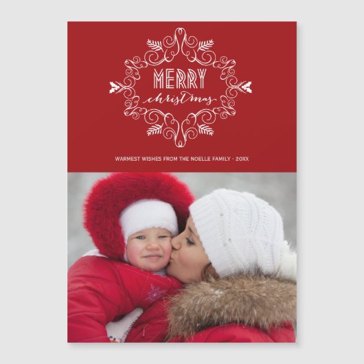  deco Festive Foliage Merry-kerstfoto (Voorkant)