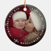  deco Festive Foliage Red-kerstfoto Keramisch Ornament (Achterkant)