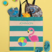 Deco Flamingo gepersonaliseerd strand Tas