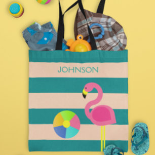 Deco Flamingo Personalized Tas Beach