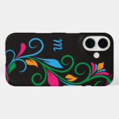 Deco Floral Monogram Case-Mate iPhone Case (Achterkant (horizontaal))