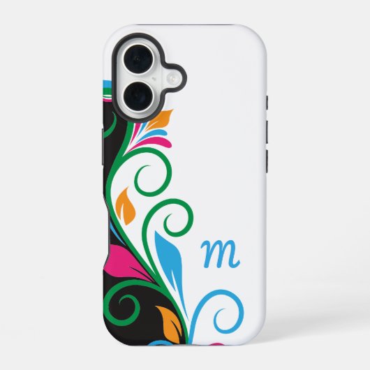 Deco Floral Monogram iPhone 16 Hoesje (Achterkant)