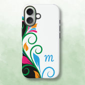 Deco Floral Monogram iPhone 16 Hoesje