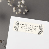 Deco Flourish Return Address Label | Ivory