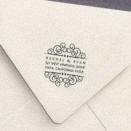 Deco Flourish Return Address Stempel