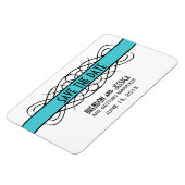 Deco Flourish Save the Date Magnet, Aqua Magneet (Linkerzijde)