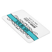Deco Flourish Save the Date Magnet, Aqua Magneet (Rechterzijde)