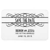 Deco Flourish Save the Date Magnet, Ivory Magneet (Horizontaal)