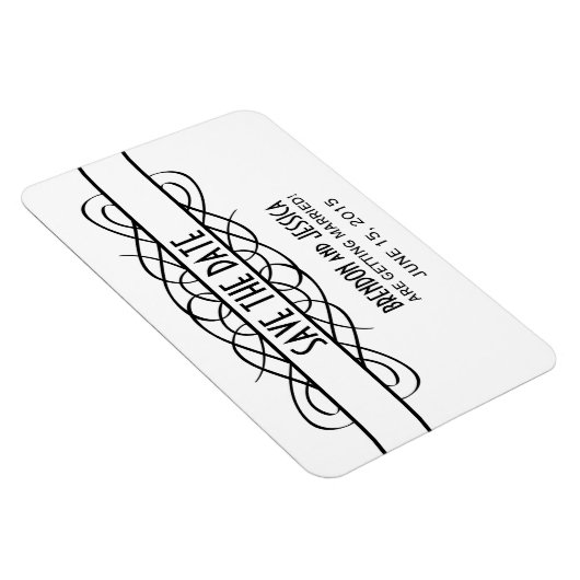 Deco Flourish Save the Date Magnet, Ivory Magneet (Rechterzijde)
