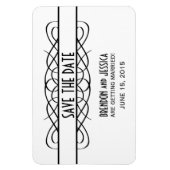 Deco Flourish Save the Date Magnet, Ivory Magneet (Verticaal)