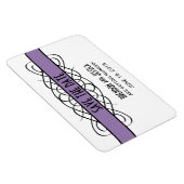 Deco Flourish Save the Date Magnet, Paars Magneet (Rechterzijde)