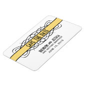 Deco Flourish Save the Date Magnet, Yellow Magneet (Linkerzijde)