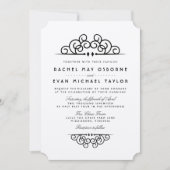 Deco Flourish Wedding Invitation Kaart (Voorkant)