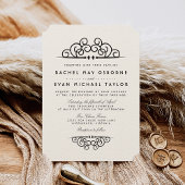 Deco Flourish Wedding Invitation Kaart