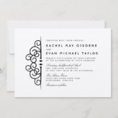 Deco Flourish Wedding Invitation Kaart (Voorkant)