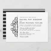 Deco Flourish Wedding Invitation Kaart (Voorkant / Achterkant)