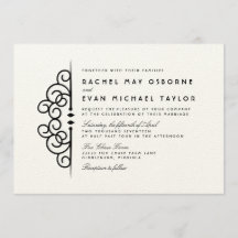 Deco Flourish Wedding Invitation