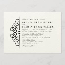 Deco Flourish Wedding Invitation Kaart