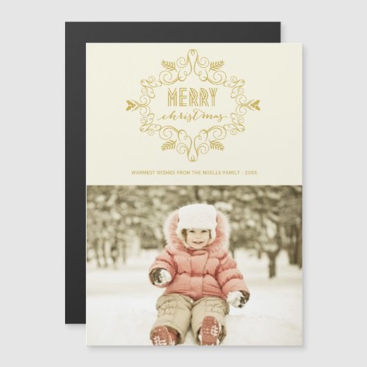  deco Foliage-foto van Merry Kerstmis (Voorkant / Achterkant)