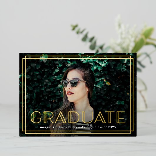 Deco Folie overlay | Aankondiging foto-Afstuderen (Staand Voorkant)