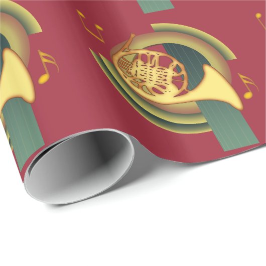 Deco French Horn Cadeaupapier (Rol Hoek)