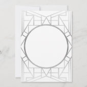 Deco Gatsby Silver 20's Wedding Invite uit 1920 Kaart (Achterkant)