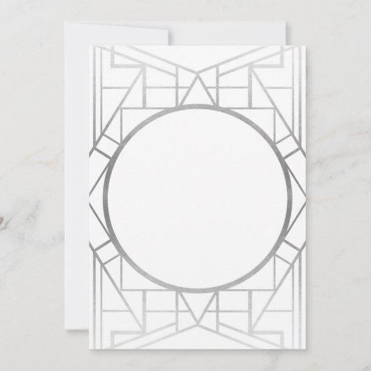 Deco Gatsby Silver 20's Wedding Invite uit 1920 Kaart (Achterkant)