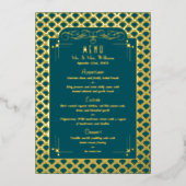 deco Gatsby Wedding Menu Art Deco 1920 Folie Uitnodiging (Voorkant)
