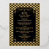  deco Gatsby Wedding Menu Art Deco 1920 Folie Uitnodiging (Voorkant)