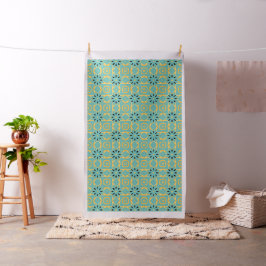 Deco Geïnspireerd Blauwgroen Goud Katoen Twill Yar Stof