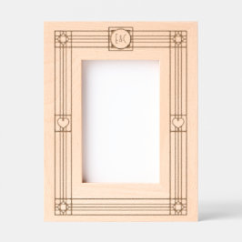 Deco Geïnspireerd Ontwerp met Monogrammen en Harte Gegraveerde Lijstjes