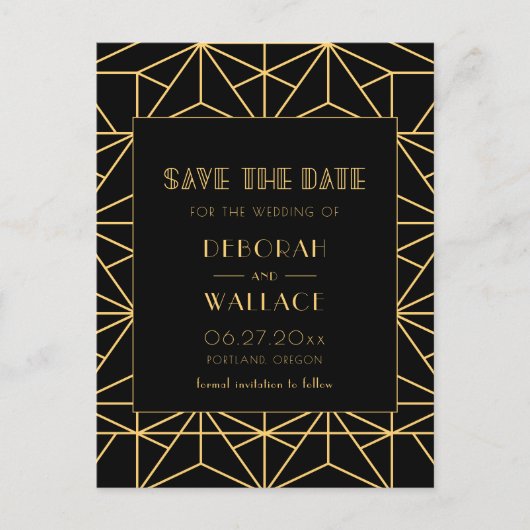  deco geometrisch van de kunst van 1920s sparen de briefkaart (Voorkant)