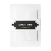 deco Gold en zwarte band Uitnodigingen Wikkel (Voorkant Voorbeeld)