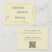 Deco Gold Framed Vintage Lily Wedding Cream Informatiekaartje (Voorkant / Achterkant)