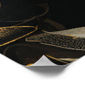 Deco Goud & Grijs Bloempatroon Poster (Hoek)