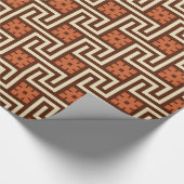 Deco Greek Key, Brown, Beige en Rust Cadeaupapier (Hoek)