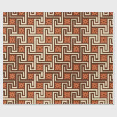 Deco Greek Key, Brown, Beige en Rust Cadeaupapier (Vlak)