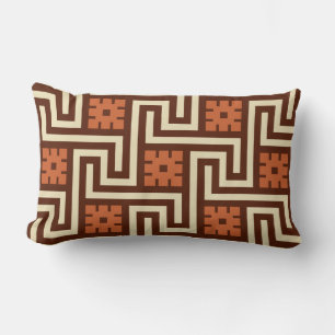 Deco Greek Key, Brown, Beige en Rust Kussen