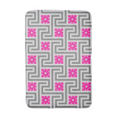Deco Greek Key, Grey / Grey / Fuchsia Pink Badmat (Voorkant Verticaal)