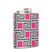 Deco Greek Key, Grey / Grey / Fuchsia Pink Heupfles (Rechts)