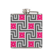 Deco Greek Key, Grey / Grey / Fuchsia Pink Heupfles (Achterkant)