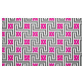 Deco Greek Key, Grey / Grey / Fuchsia Pink Stof (Fat Quarter)