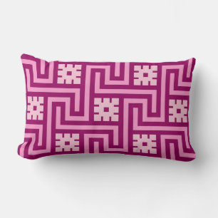 Deco Greek Key, Pink en Burgundy Kussen