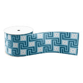 Deco Greek Key, Sky Blue en Navy Grosgrain Lint (Spoel)