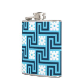 Deco Greek Key, Sky Blue en Navy Heupfles (Links)
