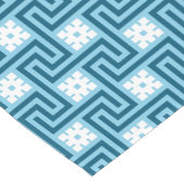 Deco Greek Key, Sky Blue en Navy Korte Tafelloper (Hoek)