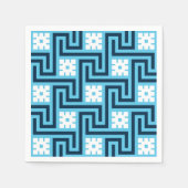 Deco Greek Key, Sky Blue en Navy Servetten (Voorkant)