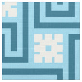 Deco Greek Key, Sky Blue en Navy Stof (Close Up)